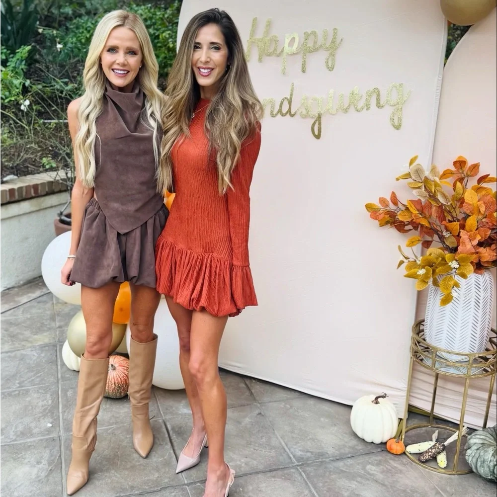 Selfie Leslie Terracotta Long Sleeve Dress - Picture 4 of 4